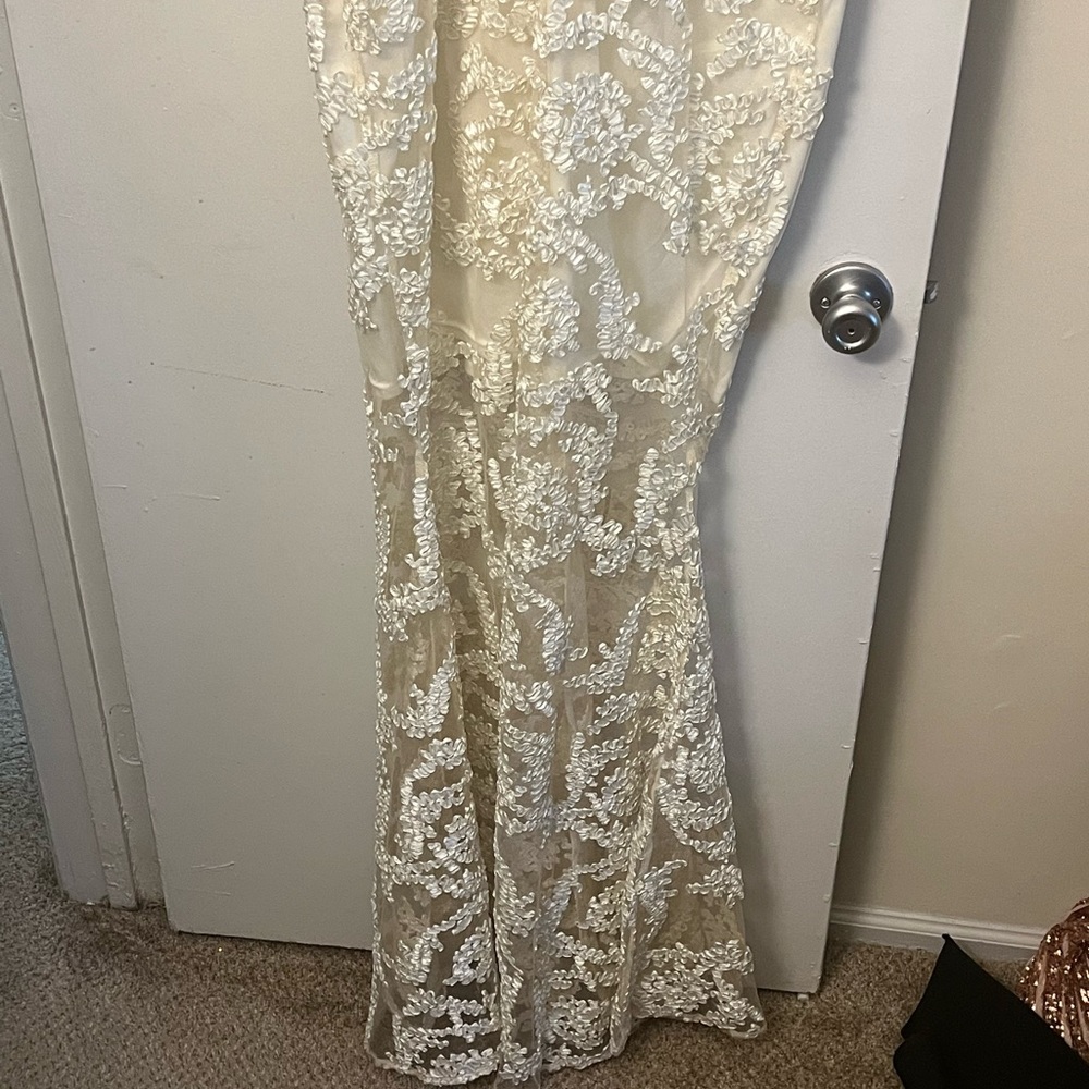All white plus size lace dress